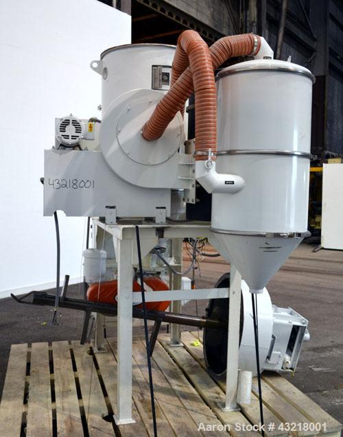 Used Una-Dyn Closed Circuit Crystallizer, Model XTLR-600, Carbon Steel. Approximate through-put 600 pounds per hour. Includes an insulated drying hopper, agitator arm assembly with motor, 5hp blower,...