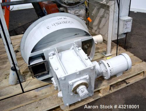 Used Una-Dyn Closed Circuit Crystallizer, Model XTLR-600, Carbon Steel. Approximate through-put 600 pounds per hour. Includes an insulated drying hopper, agitator arm assembly with motor, 5hp blower,...