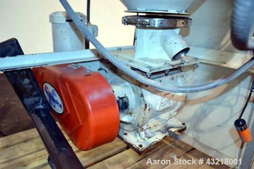 Used Una-Dyn Closed Circuit Crystallizer, Model XTLR-600, Carbon Steel. Approximate through-put 600 pounds per hour. Includes an insulated drying hopper, agitator arm assembly with motor, 5hp blower,...