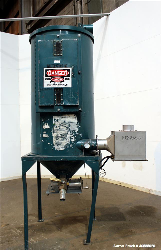 Used Walton Stout Dual Desiccant Dryer, Model WSD255, Carbon Steel. Approximately 255 CFM. Has 3 hp blower, .33 hp blower, filter, cooler, and control panel. 3/50/415 volt. Mounted on carbon steel fr...