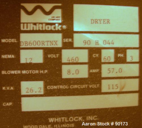 Used Whitlock Desiccant Dryer, Model DB-600RTNX