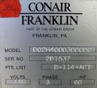 Used Conair Drying System consisting of: (1) Conair dehumidifying dryer, model CD200, 150 CFM, temperature range 160 - 250 Degrees F. 3 desiccant cartridges. 3/60/480 Volt. Includes Compudry control ...
