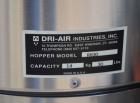 Used Dri-Air Portable Dryer, Model APD-1, Carbon Steel, Approximate 25 cfm, process rate 7.5 pounds an hour. Includes a stainless steel 30 pound hopper, model RH30. 3/240 volt, 20 amp. Mounted on a f...