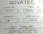Used Novatec Nova Drier non-desiccant resin dryer, model N-25. Throughput capacity 25 pounds an hour, 5.7 scfm. Constant -40 deg or lower dewpoint process air in less than 4 minutes. Standard process...