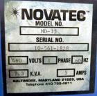 Used Novatec Micro Resin Dryer, Model MD-15. Throughput capacity 15 pounds an hour, 15 cfm. Constant -40 deg. Standard process temperature 275 degrees F. 1/60/460 volt, 2.3 kva, 5 amps. Unit includes...