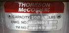 Used Thoreson McCosh Thermal-D Desiccant Dryer, Model TD 60, Carbon steel. Rated 60 CFM, 3/60/460 volt, 12 kw, 15.9 amps. Includes (2) 100# capacity hoppers mounted on a common frame.
