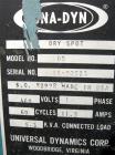 USED: Una Dyn Dry Spot desiccant dryer, model DS. Two cycles, singlebed, 65 minute cycle. 1/60/460 volt, 11.3 amp, 5.3 kva. Approximate30 process cfm. Unit includes a 100 pound modular hopper. Mounte...
