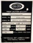 Used Una-Dyn Closed Circuit Crystallizer, Model XTLR-600, Carbon Steel. Approximate through-put 600 pounds per hour. Includes an insulated drying hopper, agitator arm assembly with motor, 5hp blower,...