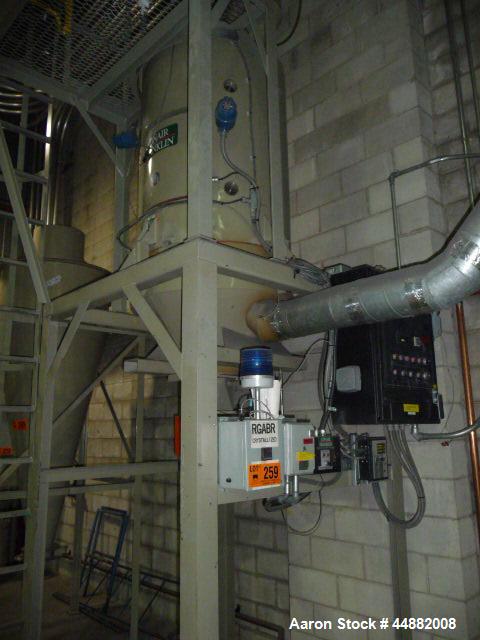 Used Conair Model CR1000 Crystallizer rated at 1000 lbs per hour.  Includes approximately 3500 lb agitated hopper, operator control panel and heater / cooler unit with blower.