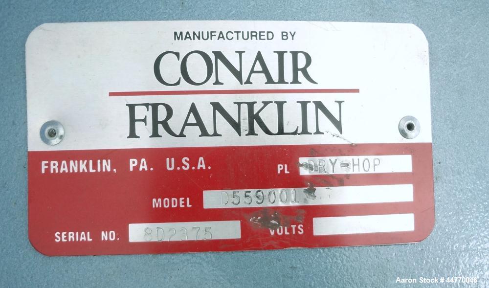Used Carbon Steel Conair Franklin Drying Hopper, Model D559001