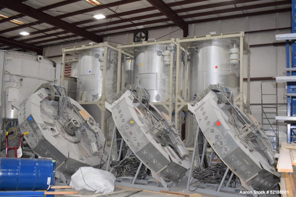 Used SB Plastics Machinery Continuous Infrared + Vacuum Systems Moby SSP Solid State Polycondensation Line, Type MOBY 1-6000.  Completely electric, crystallization is done in the reactor with the inf...
