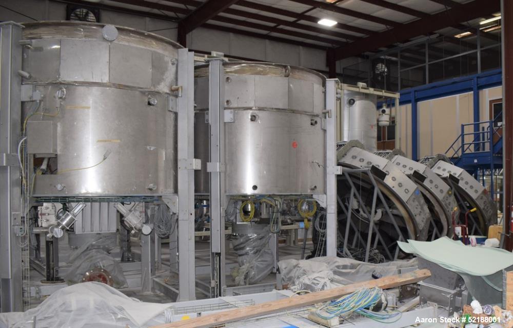 Used SB Plastics Machinery Continuous Infrared + Vacuum Systems Moby SSP Solid State Polycondensation Line, Type MOBY 1-6000.  Completely electric, crystallization is done in the reactor with the inf...