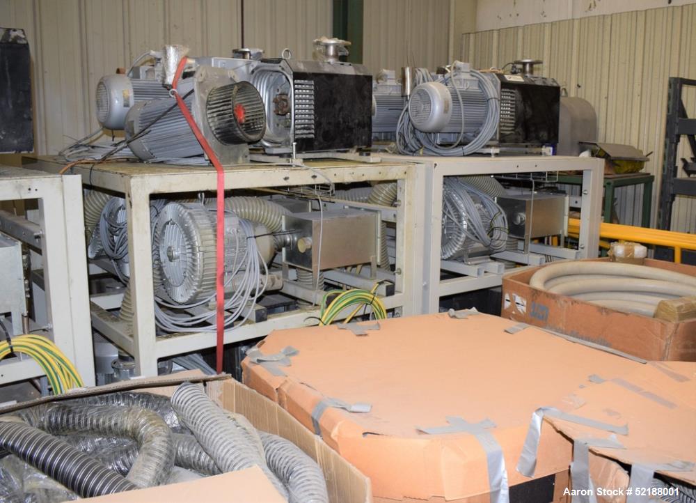 Used SB Plastics Machinery Continuous Infrared + Vacuum Systems Moby SSP Solid State Polycondensation Line, Type MOBY 1-6000.  Completely electric, crystallization is done in the reactor with the inf...