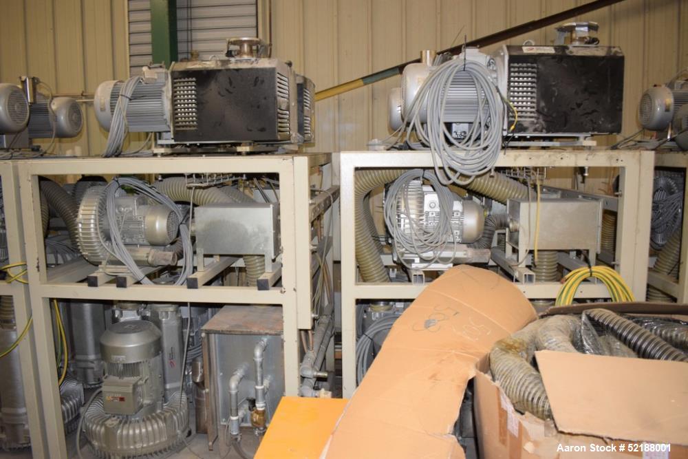 Used SB Plastics Machinery Continuous Infrared + Vacuum Systems Moby SSP Solid State Polycondensation Line, Type MOBY 1-6000.  Completely electric, crystallization is done in the reactor with the inf...