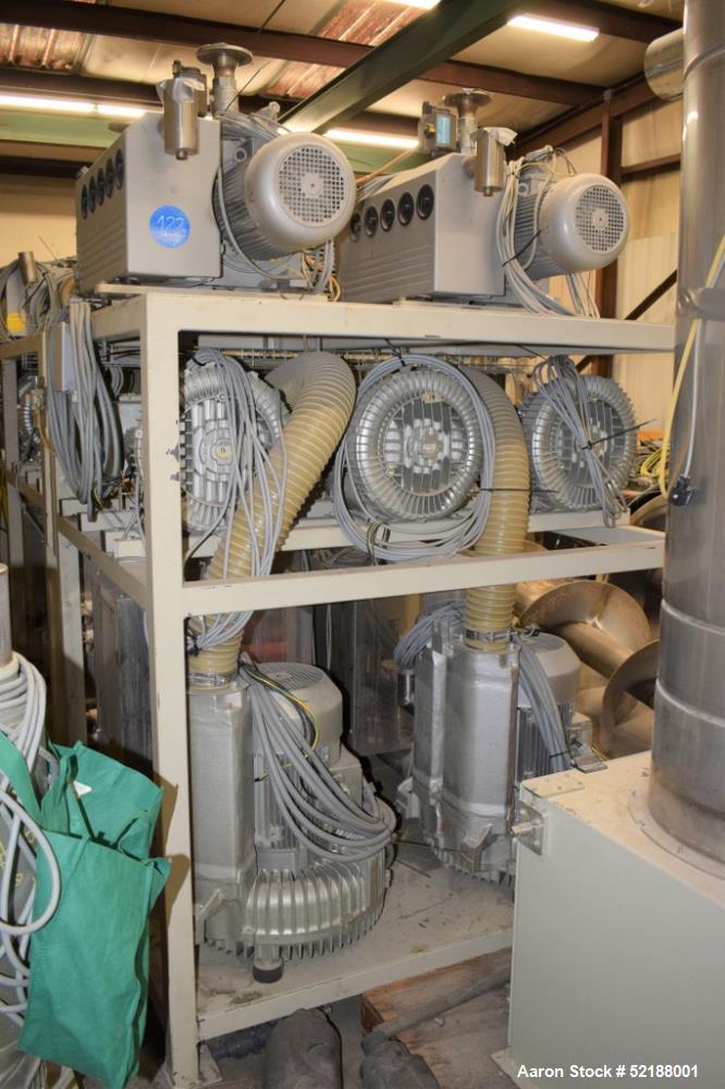 Used SB Plastics Machinery Continuous Infrared + Vacuum Systems Moby SSP Solid State Polycondensation Line, Type MOBY 1-6000.  Completely electric, crystallization is done in the reactor with the inf...