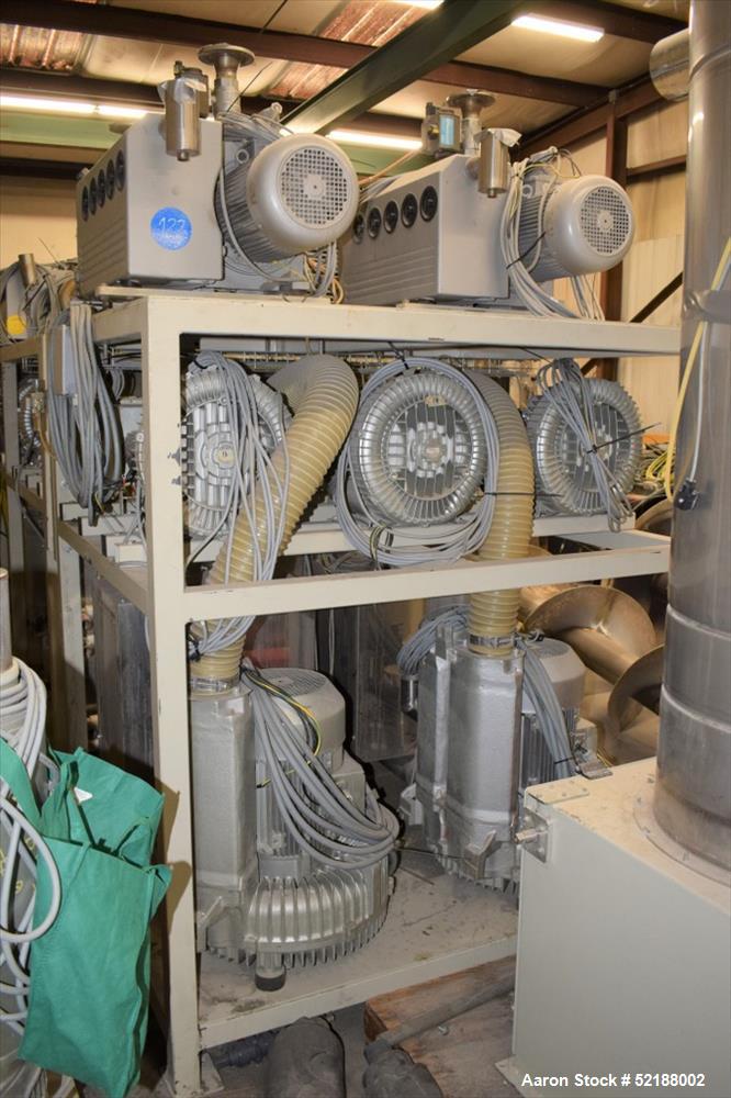 Used SB Plastics Machinery Continuous Infrared + Vacuum Systems Moby SSP Solid State Polycondensation Line, Type MOBY 1-6000.  Completely electric, crystallization is done in the reactor with the inf...