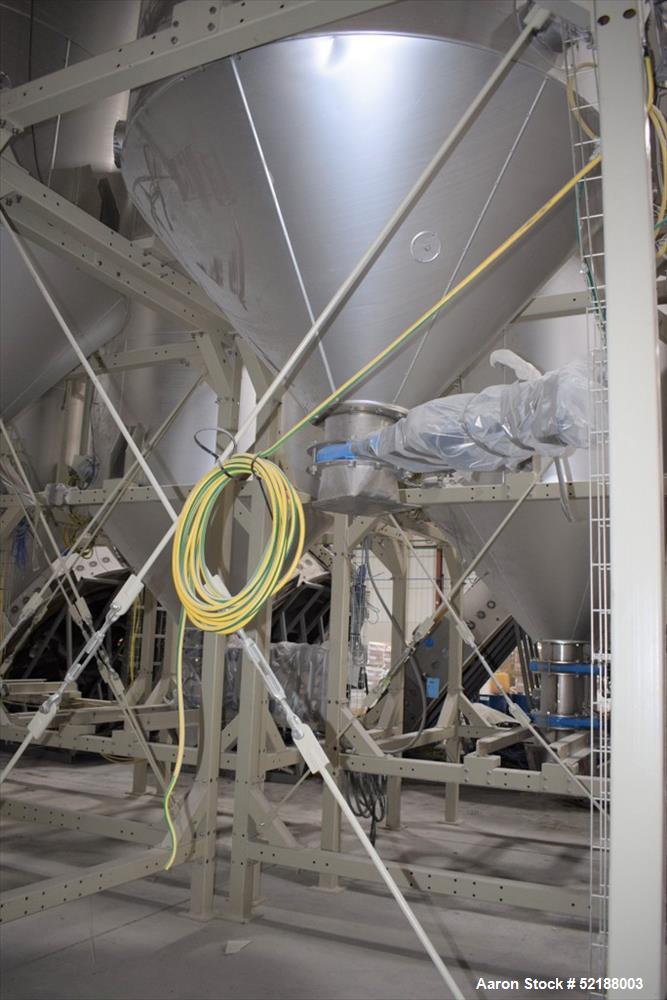 Used SB Plastics Machinery Continuous Infrared + Vacuum Systems Moby SSP Solid State Polycondensation Line, Type MOBY 1-6000.  Completely electric, crystallization is done in the reactor with the inf...