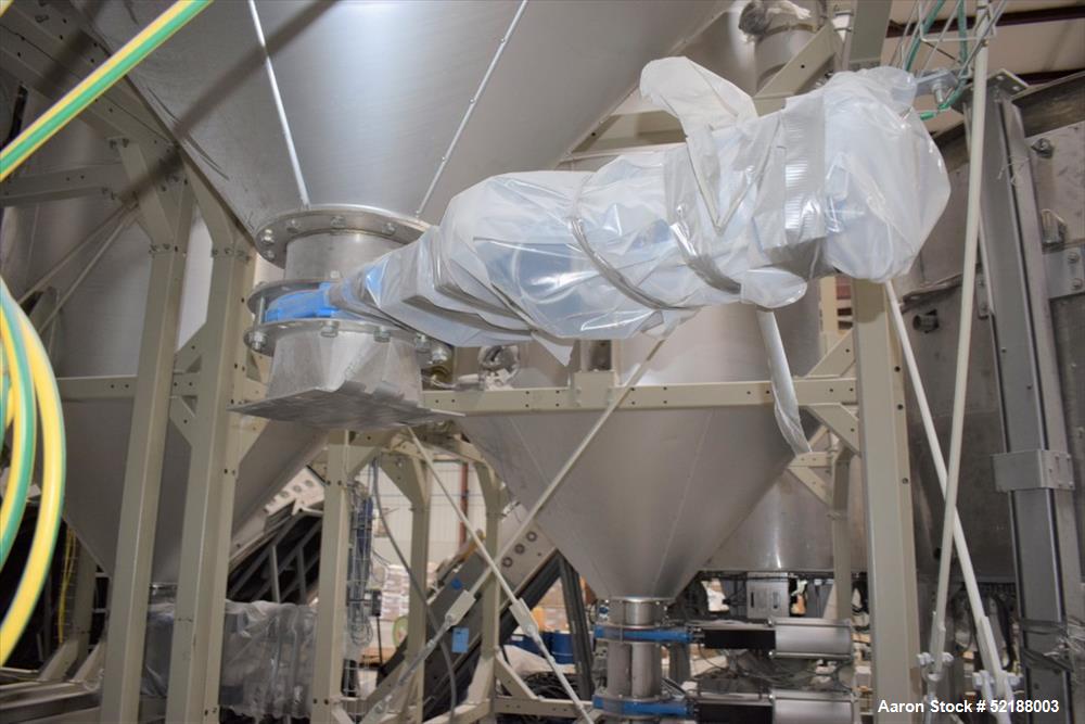 Used SB Plastics Machinery Continuous Infrared + Vacuum Systems Moby SSP Solid State Polycondensation Line, Type MOBY 1-6000.  Completely electric, crystallization is done in the reactor with the inf...