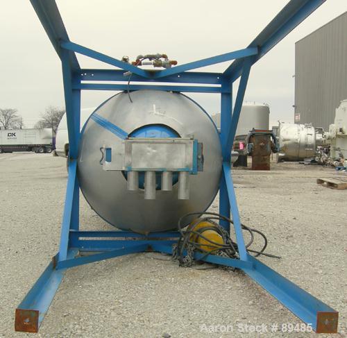 USED: Thorsen McCosh drying hopper, carbon steel. Approximate 42" diameter x 86" straight side. Removable top, coned bottom. Mounted on 4 legs.