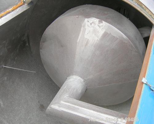 USED: Thorsen McCosh drying hopper, carbon steel. Approximate 42" diameter x 86" straight side. Removable top, coned bottom. Mounted on 4 legs.