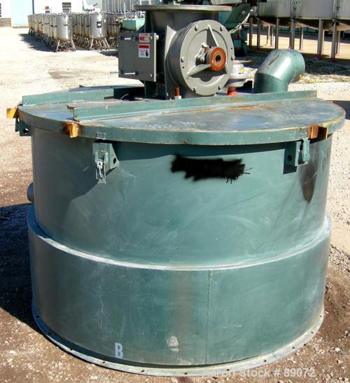 USED: Unadyn 5000# drying hopper, model 2P11, carbon steel. 2 bolt together sections, (1) top section 60" diameter x 42" str...