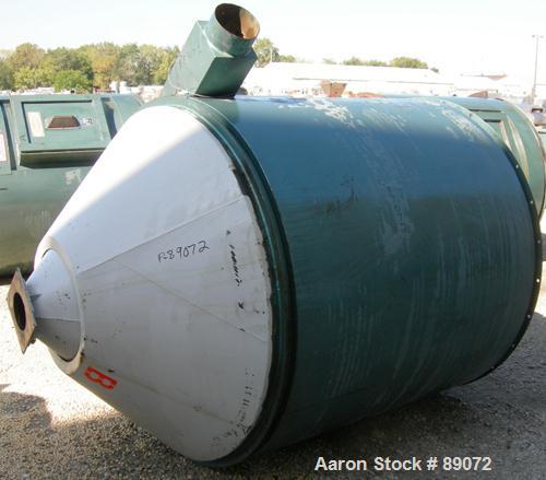 USED: Unadyn 5000# drying hopper, model 2P11, carbon steel. 2 bolt together sections, (1) top section 60" diameter x 42" straight side, (1) bottom section 60" diameter x 60" straight side x 36" coned...