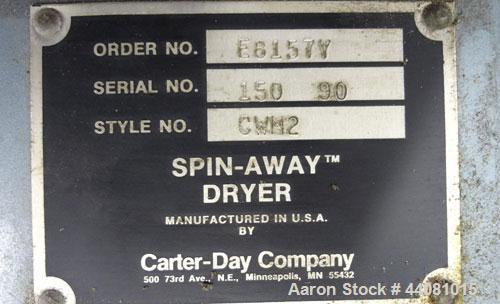 Used Stainless Steel Carter Day Spin-Away Spin Dryer, Model CWM2