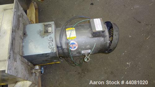 Used Carter Day Spin-Away Spin Dryer, Model CWM2, 304 Stainless Steel. Driven by a 5hp, 3/60/208230/460 volt, 1160 rpm motor. Includes an Agglomerate unit, model DAS2, and a carbon steel stand.