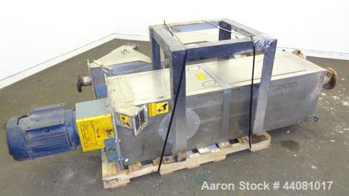 Used Carter Day Spin-Away Spin Dryer, Model D312, 304 Stainless Steel. Unit consists of 3 decks of 12" diameter main screens. Driven by a 5 HP, 3/60/230/460 Volt, 1150 RPM motor. Includes an Agglomer...