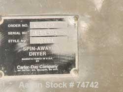 USED: Carter Day spin dryer, stainless steel, style CZV1. Approximate 14"diameter x 96" long rotor. Requires an approximate 10 hp motor.