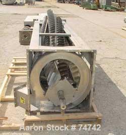 USED: Carter Day spin dryer, stainless steel, style CZV1. Approximate 14"diameter x 96" long rotor. Requires an approximate 10 hp motor.