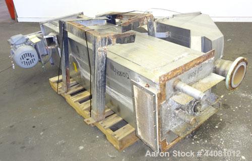 Used Carter Day Spin-Away Spin Dryer, Model DAS2, 304 Stainless Steel. Driven by a 5hp, 3/60/230/460 volt, 1750 rpm motor. Includes an Agglomerate unit, model AU200, and a carbon steel stand.