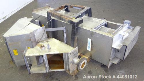 Used Carter Day Spin-Away Spin Dryer, Model DAS2, 304 Stainless Steel. Driven by a 5hp, 3/60/230/460 volt, 1750 rpm motor. Includes an Agglomerate unit, model AU200, and a carbon steel stand.