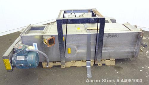 Used Carter Day Spin-Away Spin Dryer, Model DBA1, 304 Stainless Steel. Driven by a 5hp, 3/60/230/460 volt, 1730 rpm motor. Includes an Agglomerate unit, model AU200, and a carbon steel stand.