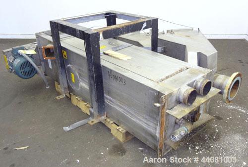 Used Carter Day Spin-Away Spin Dryer, Model DBA1, 304 Stainless Steel. Driven by a 5hp, 3/60/230/460 volt, 1730 rpm motor. Includes an Agglomerate unit, model AU200, and a carbon steel stand.