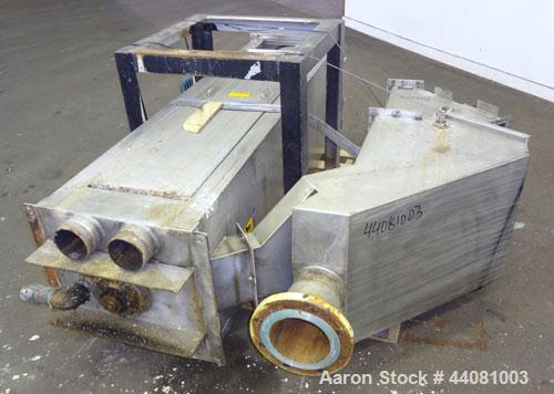 Used Carter Day Spin-Away Spin Dryer, Model DBA1, 304 Stainless Steel. Driven by a 5hp, 3/60/230/460 volt, 1730 rpm motor. Includes an Agglomerate unit, model AU200, and a carbon steel stand.