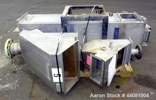 Used Carter Day Spin-Away Spin Dryer, Model DBA2, 304 Stainless Steel. Driven by a 5hp, 3/60/230/460 volt, 1730 rpm motor. Includes an Agglomerate unit, model AU200, and a carbon steel stand.