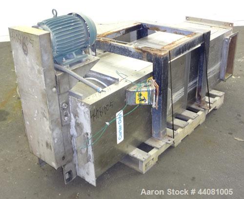 Used Carter Day Spin-Away Spin Dryer, Model DBA2, 304 Stainless Steel. Driven by a 5hp, 3/60/230/460 volt, 1715 rpm motor. Includes an Agglomerate unit, model AU200, and a carbon steel stand.