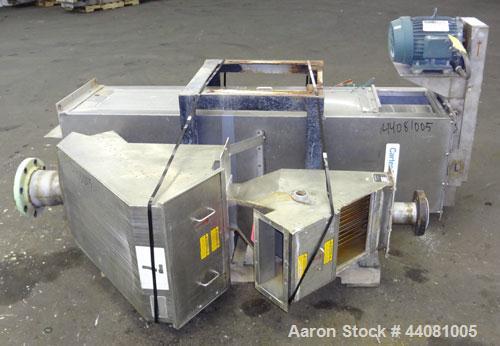 Used Carter Day Spin-Away Spin Dryer, Model DBA2, 304 Stainless Steel. Driven by a 5hp, 3/60/230/460 volt, 1715 rpm motor. Includes an Agglomerate unit, model AU200, and a carbon steel stand.
