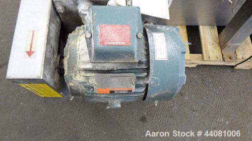 Used Carter Day Spin-Away Spin Dryer, Model DBA2, 304 Stainless Steel. Driven by a 5hp, 3/60/230/460 volt, 1730 rpm motor. Includes an Agglomerate unit, model AU200, and a carbon steel stand.