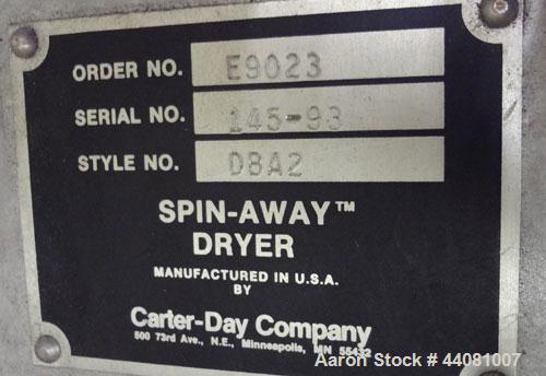 Used Stainless Steel Carter Day Spin-Away Spin Dryer, Model DBA2