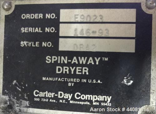 Used Stainless Steel Carter Day Spin-Away Spin Dryer, Model DBA2