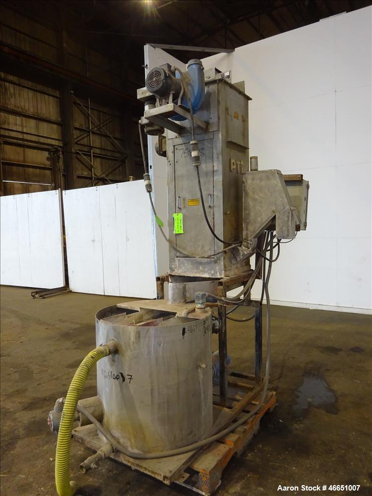 Used Day Spin Dryer, Model DBL2. Approximate 11" diameter x 41" long chamber, driven by a 2 hp, 208-230-460 volt/1725 rpm motor, with water tank. Serial# 127-94.