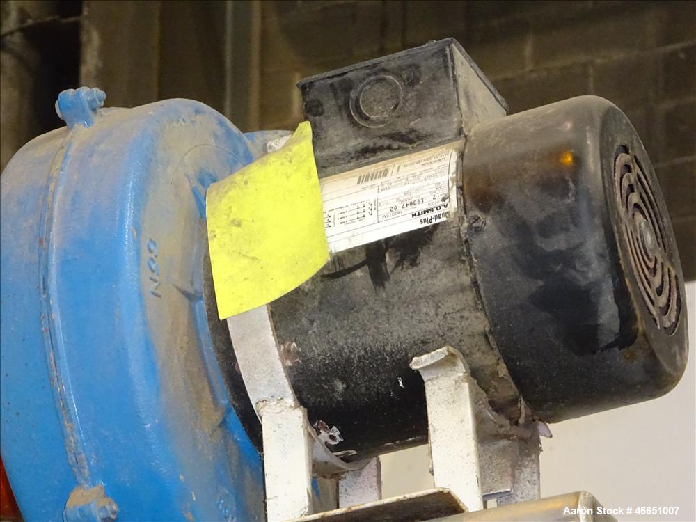 Used Day Spin Dryer, Model DBL2. Approximate 11" diameter x 41" long chamber, driven by a 2 hp, 208-230-460 volt/1725 rpm motor, with water tank. Serial# 127-94.
