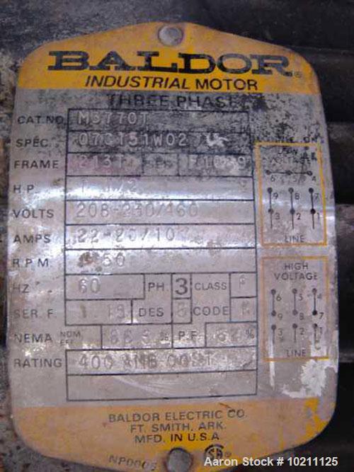 Used-Gala Pellet Dryer, model 103BF/H. Rotation speed 380. Manufactured Iin 1978. Motor 7.5 hp, 1750 rpm, 213T frame, TE enc...
