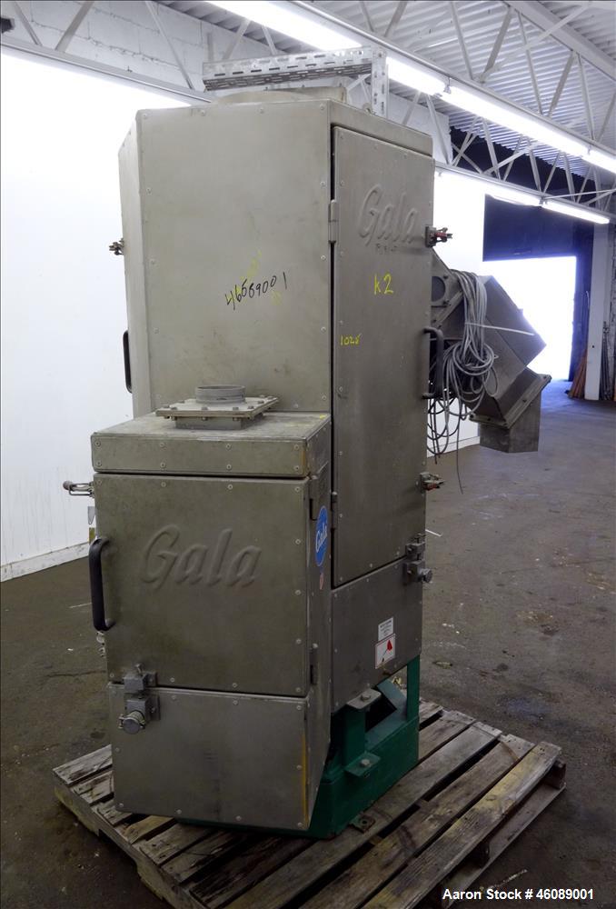 Used Gala Spin Dryer, Model 12.2 ECLN, 304 Stainless Steel. 11" Diameter x 42.5" long rotor. Driven by a 4kw, 3/50/440 volt, 1440 rpm motor. Rotor main speed 1017. Mounted on a carbon steel frame. Se...