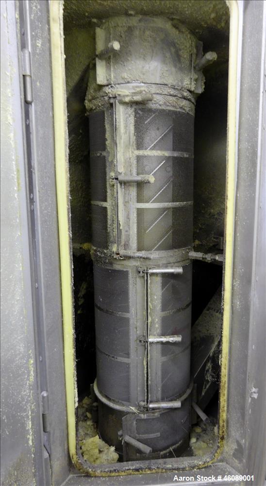 Used Gala Spin Dryer, Model 12.2 ECLN, 304 Stainless Steel. 11" Diameter x 42.5" long rotor. Driven by a 4kw, 3/50/440 volt, 1440 rpm motor. Rotor main speed 1017. Mounted on a carbon steel frame. Se...