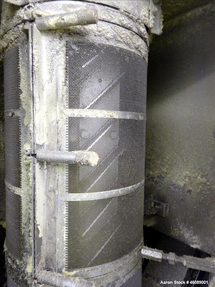 Used Gala Spin Dryer, Model 12.2 ECLN, 304 Stainless Steel. 11" Diameter x 42.5" long rotor. Driven by a 4kw, 3/50/440 volt, 1440 rpm motor. Rotor main speed 1017. Mounted on a carbon steel frame. Se...