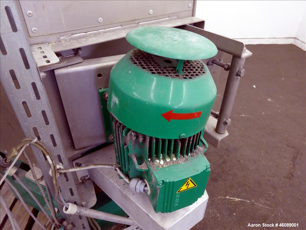 Used Gala Spin Dryer, Model 12.2 ECLN, 304 Stainless Steel. 11" Diameter x 42.5" long rotor. Driven by a 4kw, 3/50/440 volt, 1440 rpm motor. Rotor main speed 1017. Mounted on a carbon steel frame. Se...