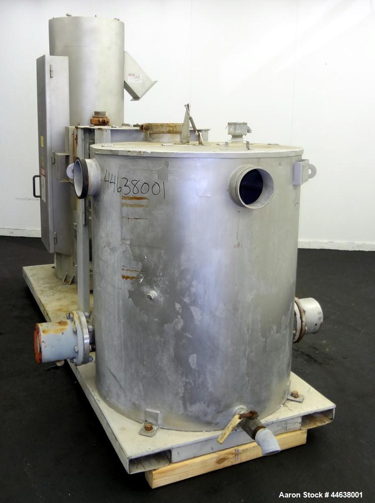 Used Gala Industries Spin Dryer, Model 12.3 ECBF, 304 Stainless Steel. Rotor speed 1017 rpm. Includes side access door, screen sections, and rotor. Driven by a 7.5 hp, 3/60/460 volt, 1180 rpm motor. ...